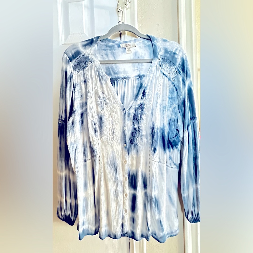 American Vintage blue tie-dye 1X shirt